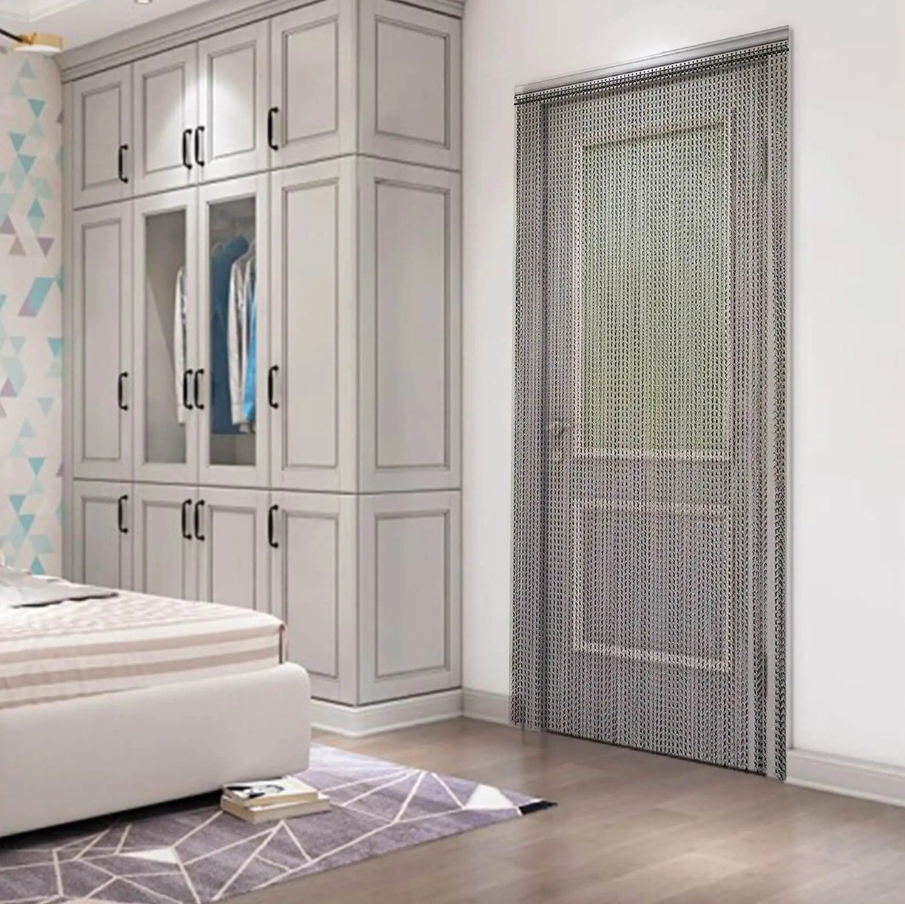 Aluminum Chain Fly Screen Curtain 90x214.5cm – Durable, Lightweight & Easy to Install