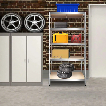 5-Tier Heavy Duty Garage Shelving Unit 180x90x40cm – Adjustable Metal Storage Rack with 175kg Capacity Per Shelf