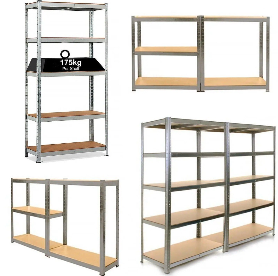 5-Tier Heavy Duty Garage Shelving Unit 180x90x40cm – Adjustable Metal Storage Rack with 175kg Capacity Per Shelf