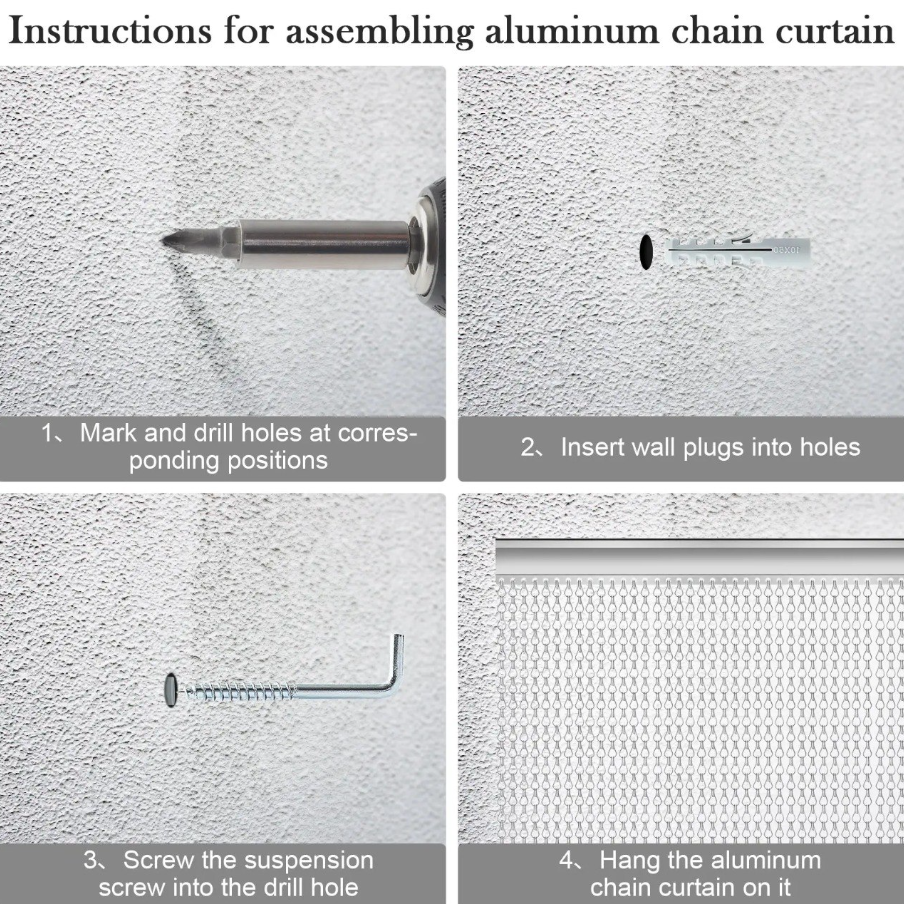 Aluminum Chain Fly Screen Curtain 90x214.5cm – Durable, Lightweight & Easy to Install